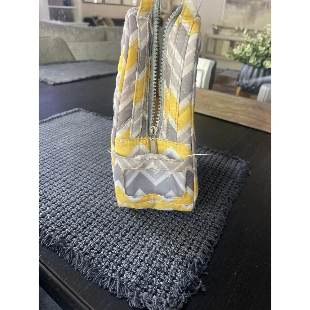 Grey/Yellow Insulated Top Handle Lunch Bag